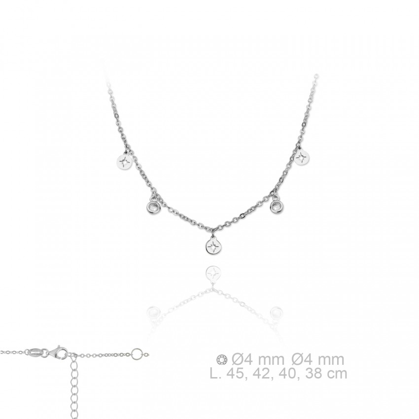 Gargantilla de Plata de Ley y circonitas