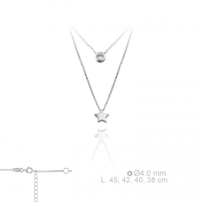 Gargantilla de Plata de Ley y circonitas