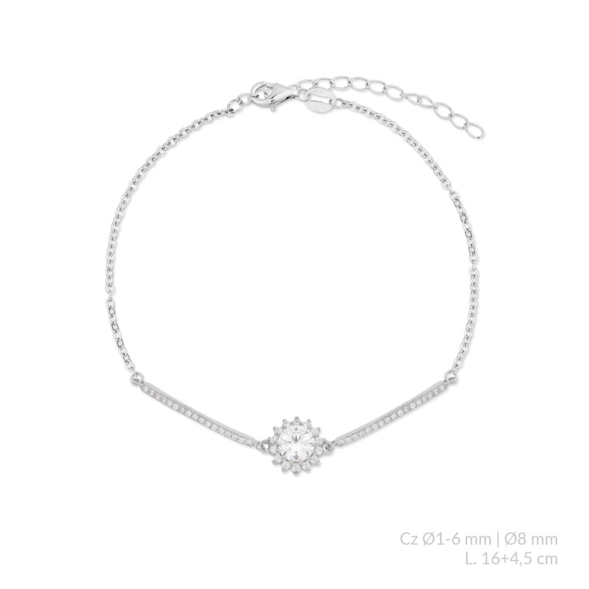 Pulsera de Plata de Ley con circonitas