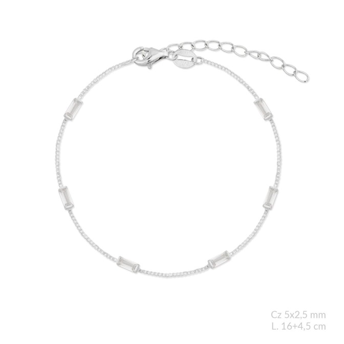 Pulsera de Plata de Ley con circonitas