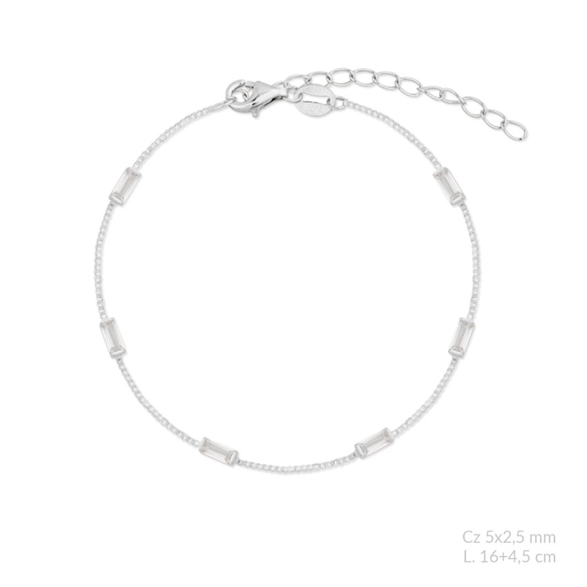 Pulsera de Plata de Ley con circonitas