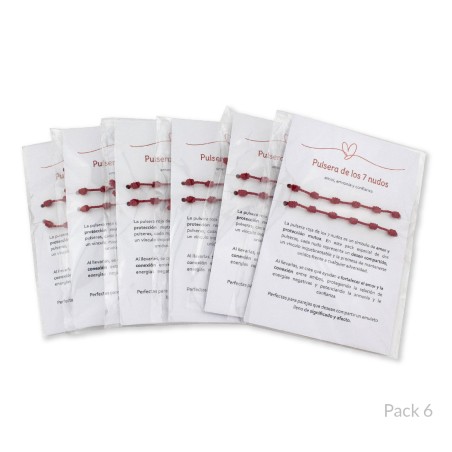 Pack de 2 pulseras de hilo rojo 7 nudos | Pack de 6