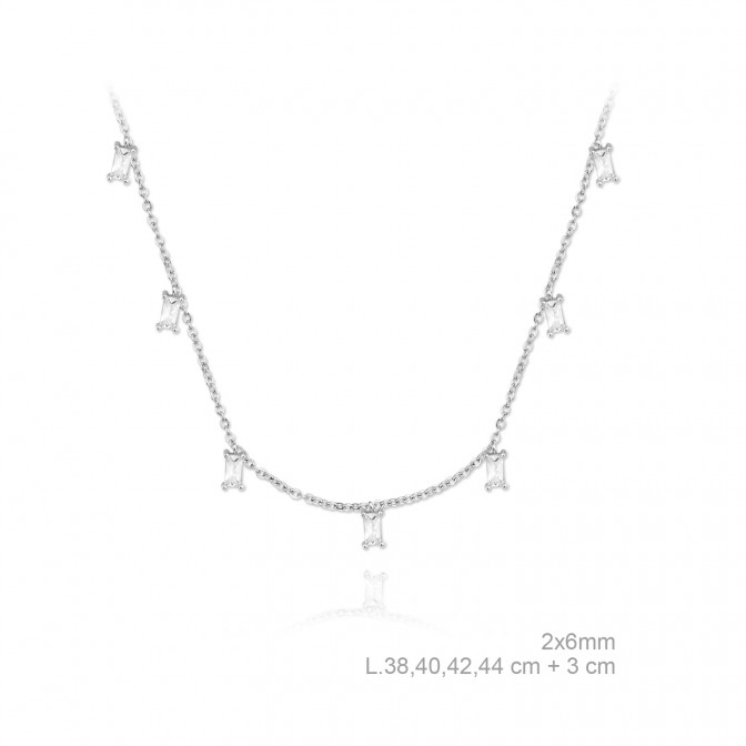 Gargantilla de Plata de Ley y circonitas