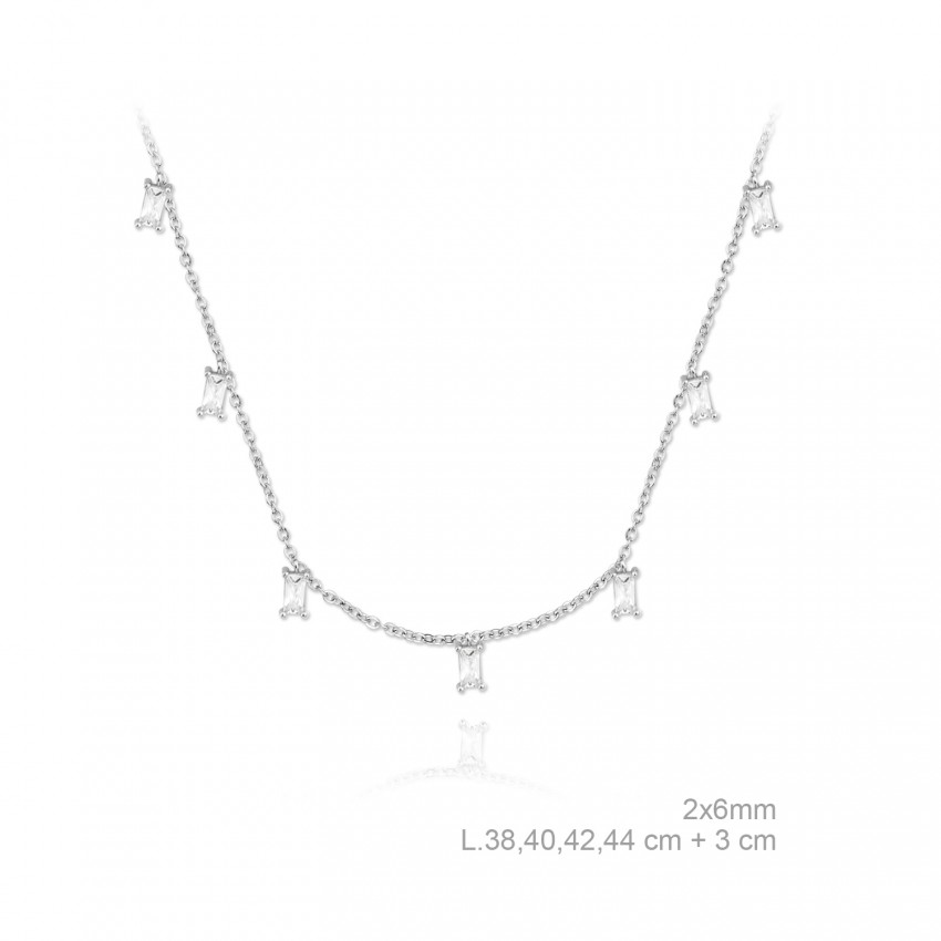 Gargantilla de Plata de Ley y circonitas