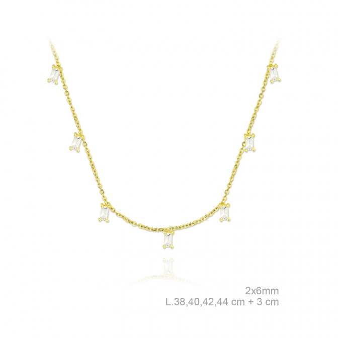 Gargantilla de Plata de Ley y circonitas