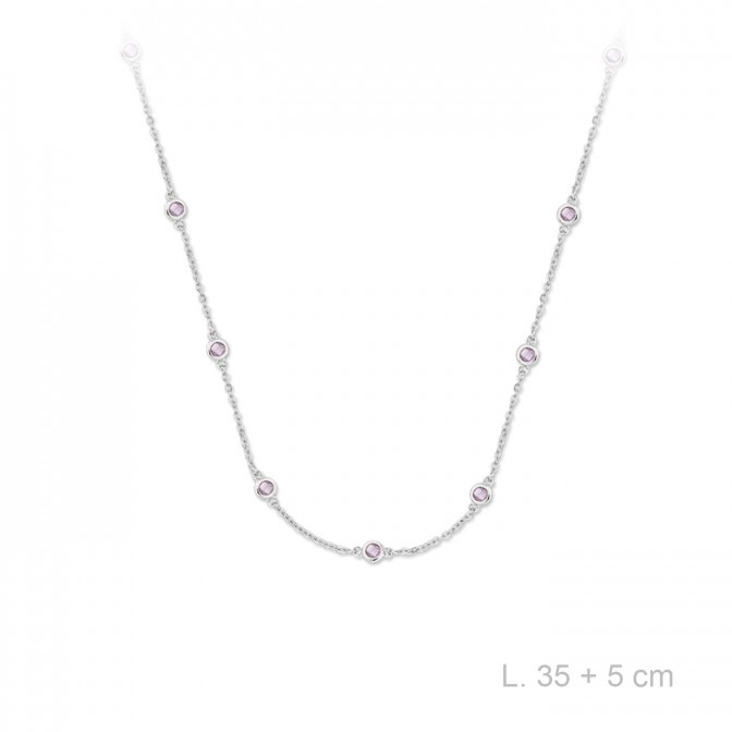 Gargantilla de Plata de Ley y circonitas