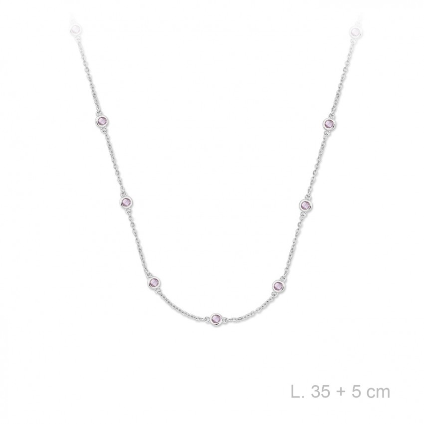 Gargantilla de Plata de Ley y circonitas