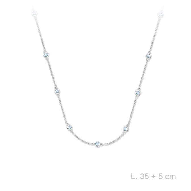 Gargantilla de Plata de Ley y circonitas