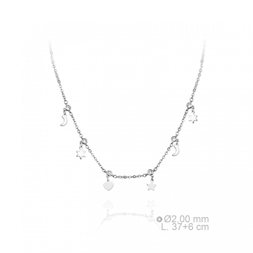 Gargantilla de Plata de Ley y circonitas