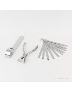 Kit básico de 10 pulseras de Acero Inoxidable + útiles de plegado | 16cm x 10 mm