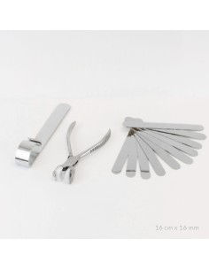 Kit básico de 10 pulseras de Acero Inoxidable + útiles de plegado | 16cm x 16 mm