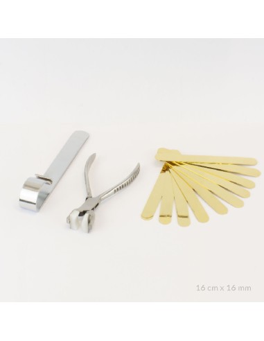 Kit básico de 10 pulseras de Acero Inoxidable + útiles de plegado | 16cm x 16 mm