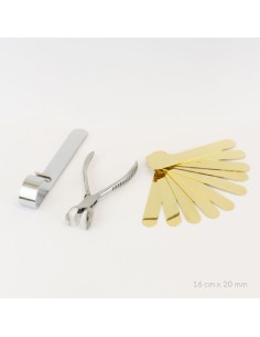 Kit básico de 10 pulseras de Acero Inoxidable + útiles de plegado | 16cm x 20 mm