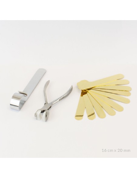 Kit básico de 10 pulseras de Acero Inoxidable + útiles de plegado | 16cm x 20 mm