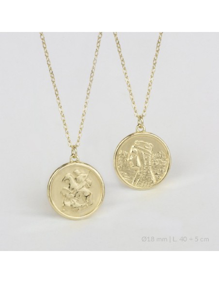 Gargantilla de Plata de Ley | Virgen de Montserrat + San Jorge