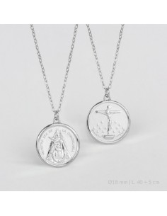 Gargantilla de Plata de Ley | Virgen de la Candelaria + Cristo de la Laguna