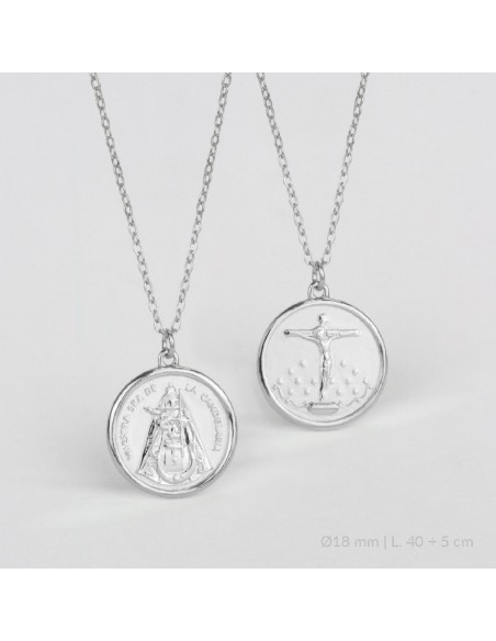 Gargantilla de Plata de Ley | Virgen de la Candelaria + Cristo de la Laguna