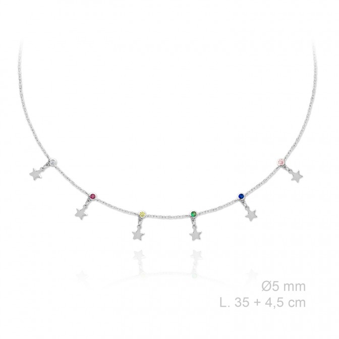 Gargantilla de Plata de Ley y circonitas