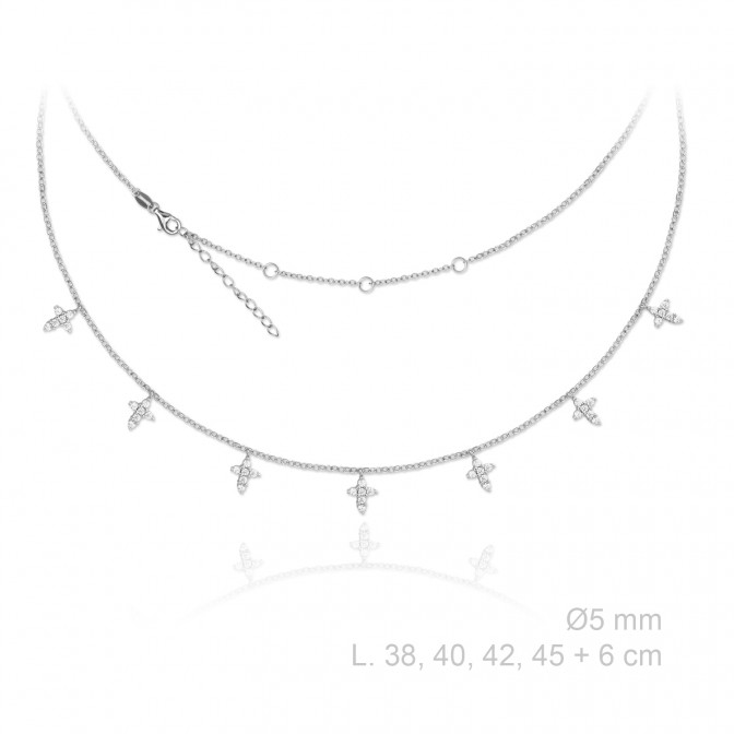 Gargantilla de Plata de Ley y circonitas