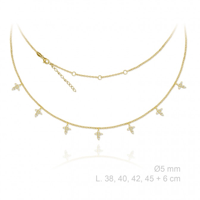 Gargantilla de Plata de Ley y circonitas