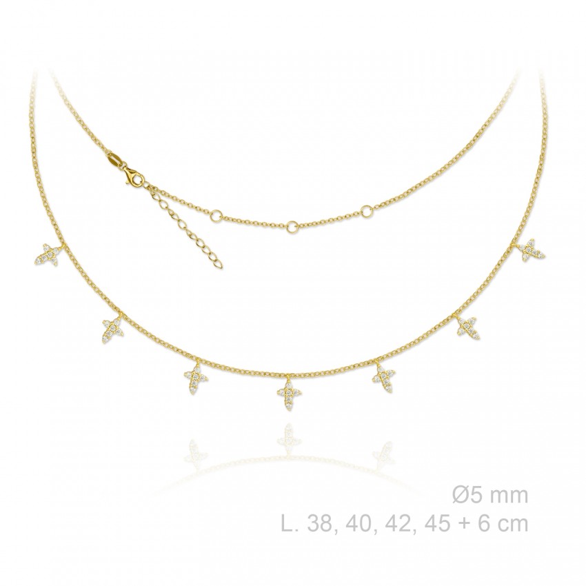 Gargantilla de Plata de Ley y circonitas