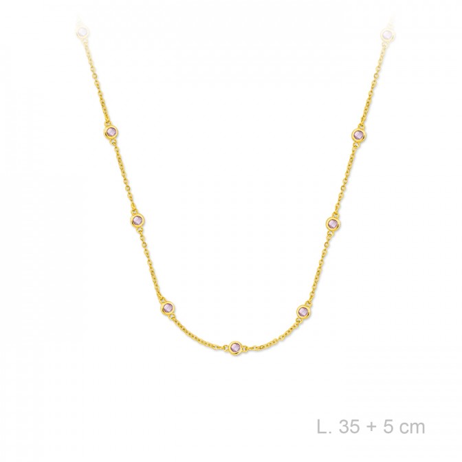 Gargantilla de Plata de Ley y circonitas