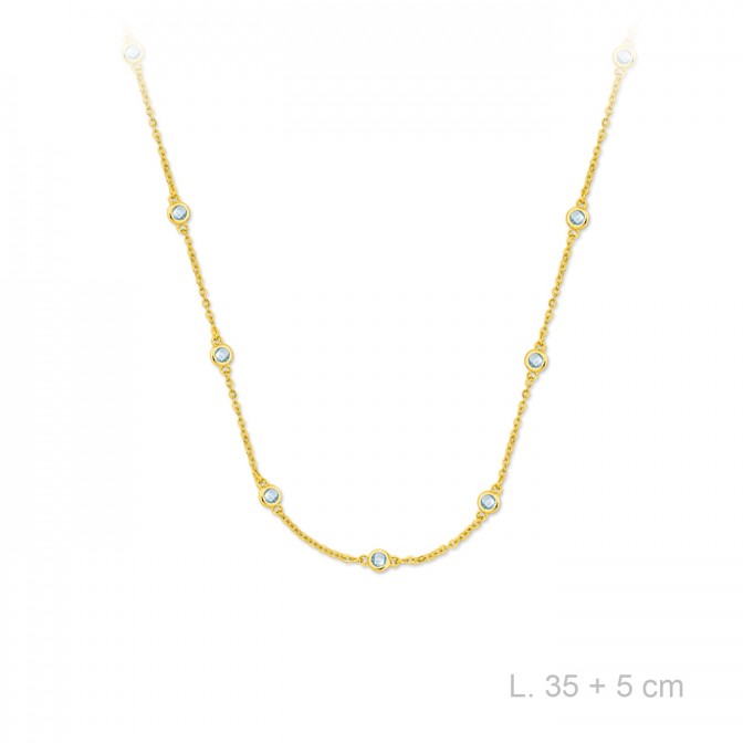 Gargantilla de Plata de Ley y circonitas