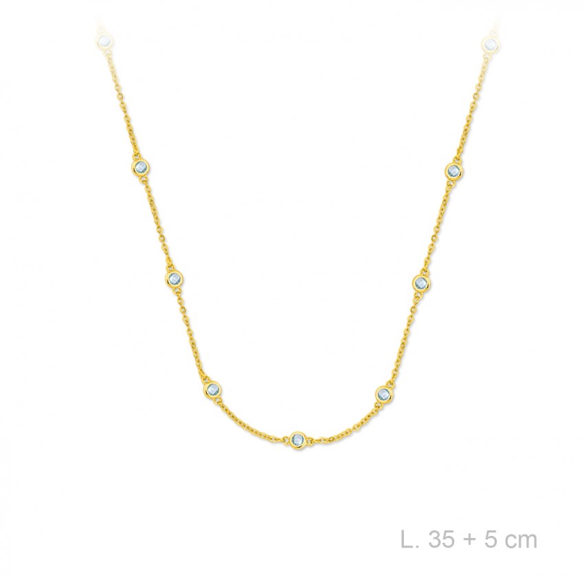 Gargantilla de Plata de Ley y circonitas