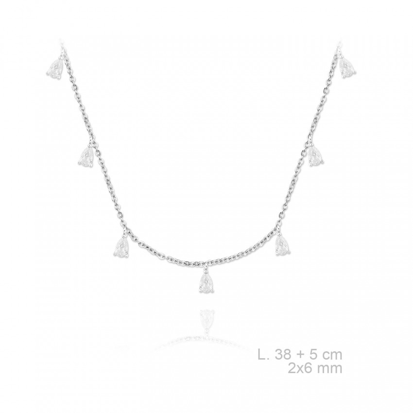 Gargantilla de Plata de Ley y circonitas