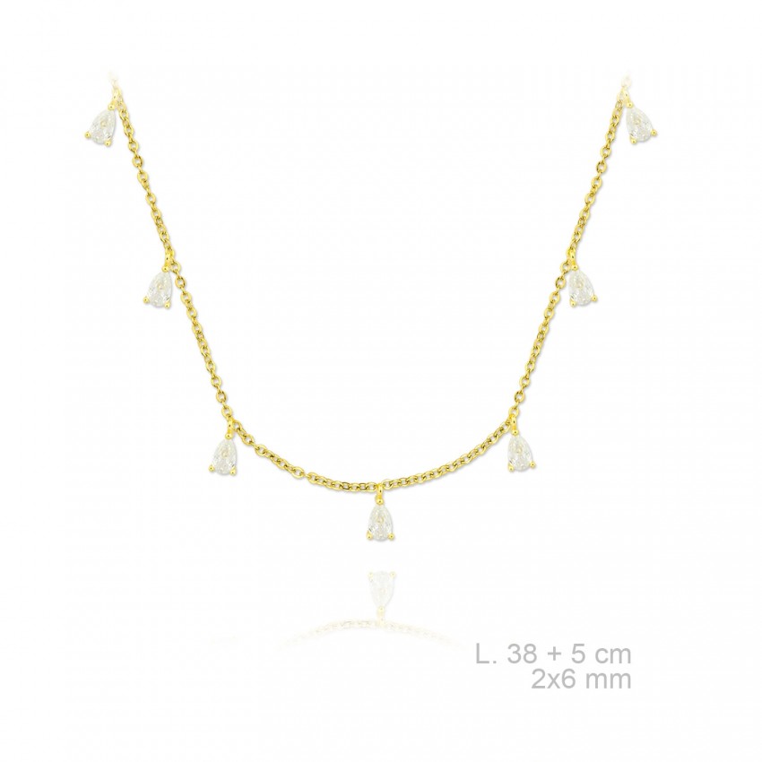 Gargantilla de Plata de Ley y circonitas