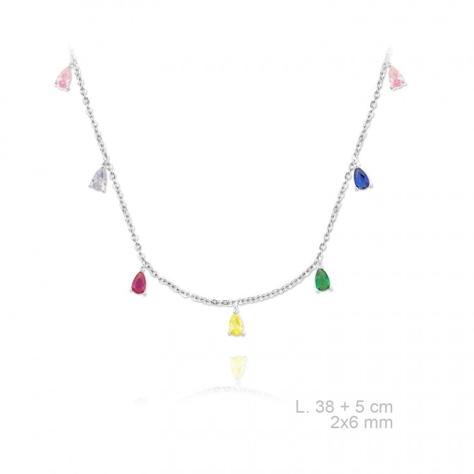 Gargantilla de Plata de Ley y circonitas