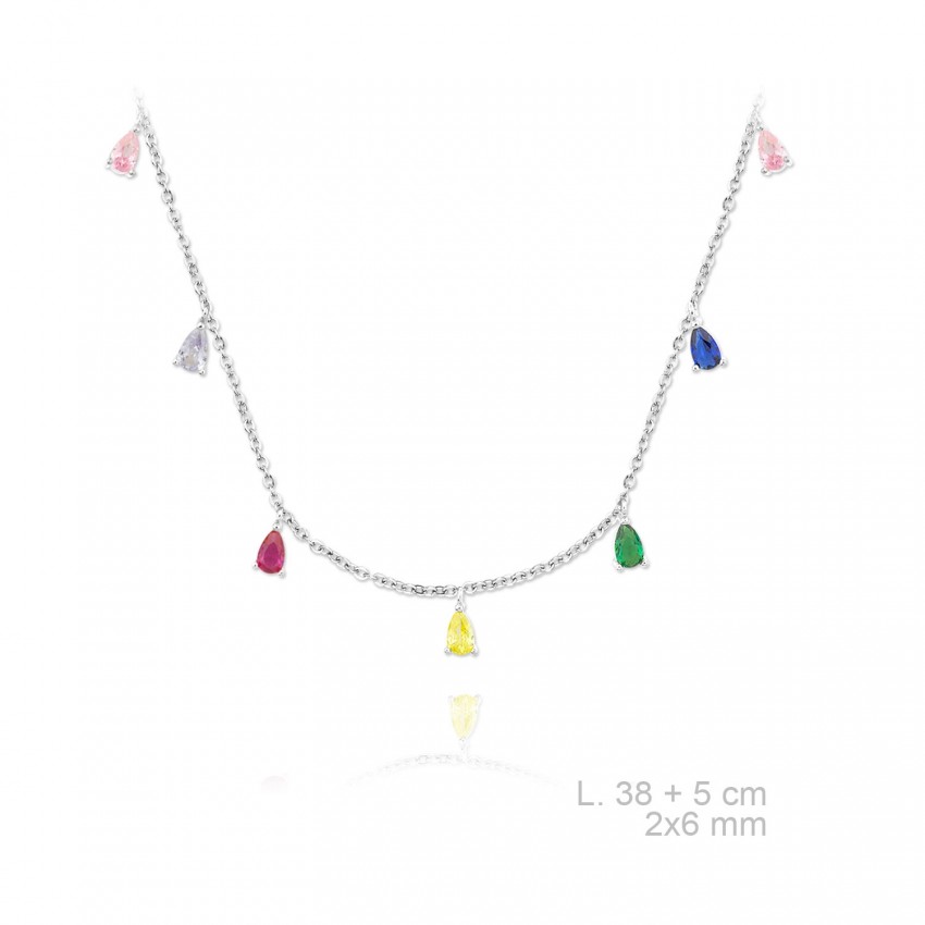 Gargantilla de Plata de Ley y circonitas