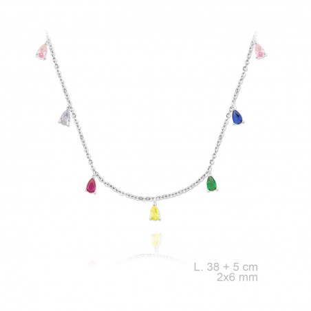 Gargantilla de Plata de Ley y circonitas