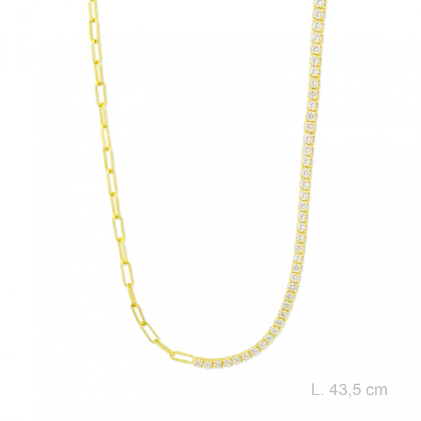 Gargantilla de Plata de Ley con circonitas