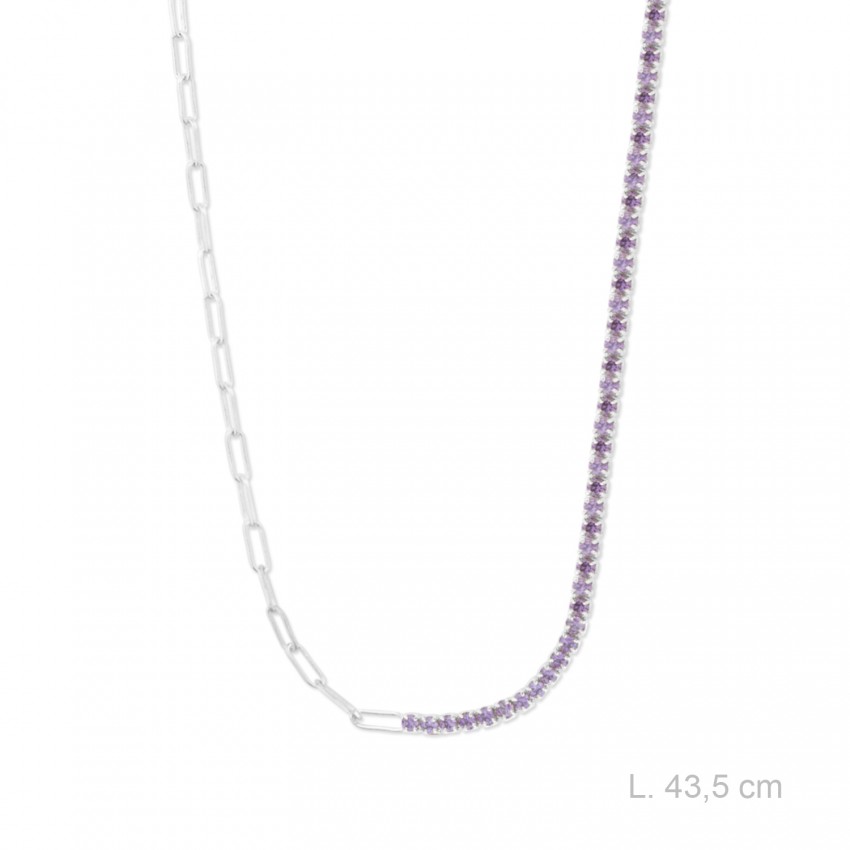 Gargantilla de Plata de Ley con circonitas