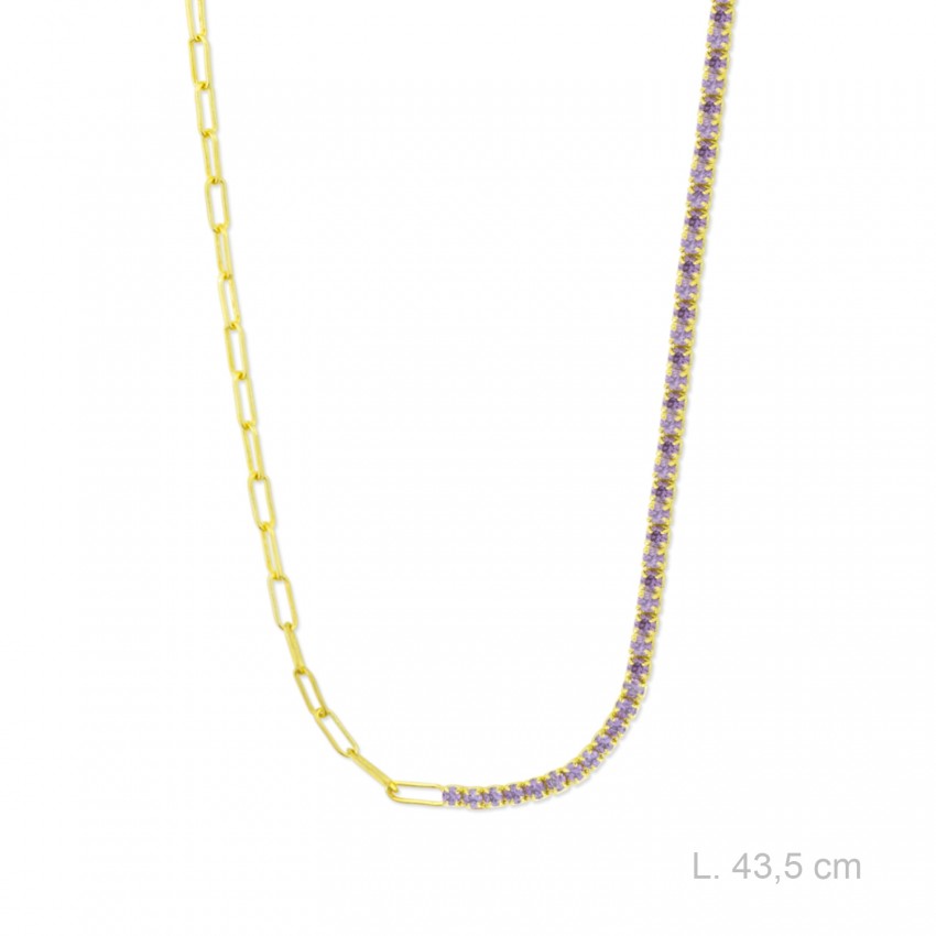 Gargantilla de Plata de Ley con circonitas