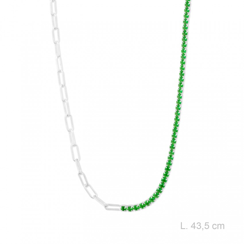 Gargantilla de Plata de Ley con circonitas