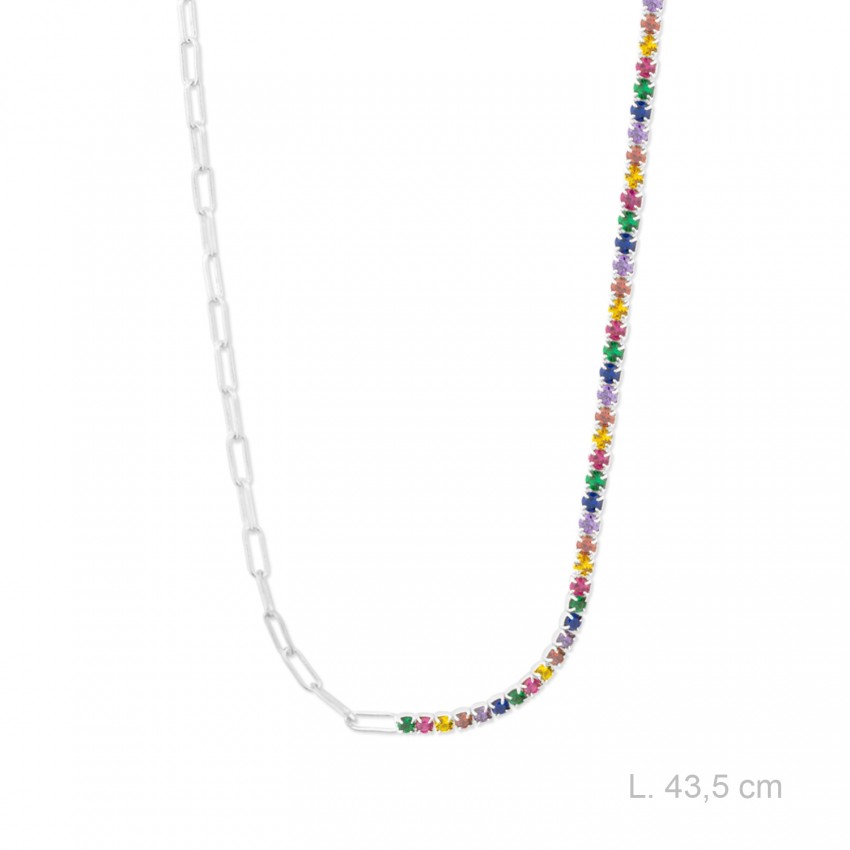 Gargantilla de Plata de Ley con circonitas